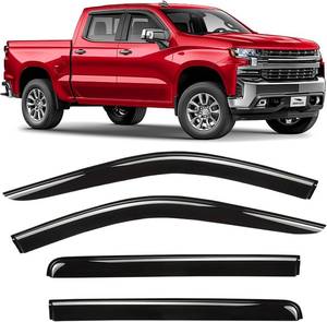 lot 401379 image: Voron Glass Tape-on Extra Durable Rain Guards for Trucks Chevrolet (Chevy) SilveradoGMC Sierra 2019-2026 Crew Cab,Window Deflectors,Vent Window Visors,4 Pieces - 120086