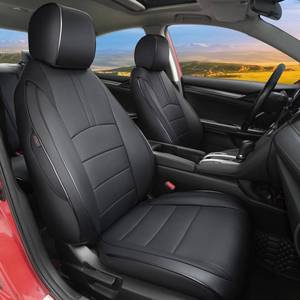 lot 401407 image: Retails for $200 Lolcar Custom Fit Civic Seat Covers for Honda Civic Sedan 2016 2017 2018 2019 2020 2021 EX,EX-L,EX-T,Touring,LX-P,Sport - 5-Seats Leather Full Set Black(6040 Split Seatback-with Rear Armrest)