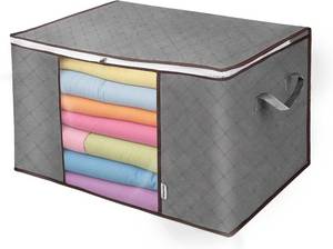 lot 401419 image: Non-Woven Clothes Storage Bag 90L - Large Capacity Dustproof Organizer with Clear Window for Seasonal Wardrobe