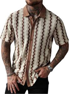 lot 401432 image: SOLY HUX Mens Summer Striped Shirts Casual Button Down Textured Short Sleeve Collared Vintage Beach Shirts