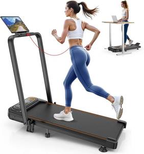 lot 187314 image: Retails for $160 Foldable Treadmill with 10% Incline, Upgrade 3.5HP Low Noise Walking Pad Treadmill with Handle Bar, Trisomy 4 in 1 Portable Under Desk Treadmills for HomeOffice, 350Lbs Capacity, APP & Remote Control