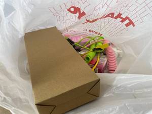 lot 311450 image: 15 Item Mystery Bag (misc. makeup, phone accessories, electronics, hug toys, stuffed animals, keychains, household items, etc.)