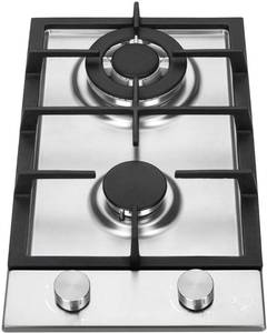 lot 111682 image: K&H 2 Burner 12 Inch LPGPropane Gas Stove Top Stainless Steel Surface Cast Iron Cooktop ULETL Certified 2-SSW-LPG