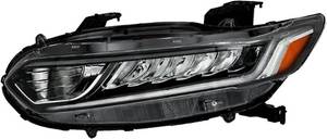 lot 211493 image: Retails for $126 Headlight for 2018-2020 Honda Accord Headlamp Replacement Kit Includes Halogen High Beam Bulbs with LED DRL Chrome Trim  Amber Corner Turn Signal Lights LH