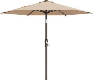 lot 211505 image: AreShark 7.5FT Patio Umbrella Table Market Umbrella wTilt and Crank, Heavy-Duty Outdoor Umbrellas for Pool, Deck, Garden and Backyard, Beige