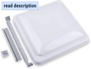 lot 111659 image: CampN 14 Inch Universal RV Roof Vent for Trailer, Camper, Motorhome - RV Vent Covers for Roof - OEM Lid Replacement (14 x 14 White 1-Pack)
