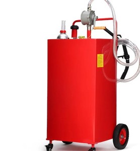 lot 111645 image: Retails for $229 Garvee 30 Gallon Fuel Caddy Gasoline Diesel Tank with Manual Two-Way Pump Durable Stainless