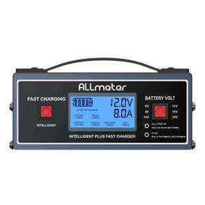 lot 22802 image: ALLmeter 8 Volt Battery Charger - Smart Fully Automatic 0-14A Maintainer for 8V Golf Cart & Automotive Batteries, Also Works with 612141624V AGM, Gel, Lead-Acid - Retail $30