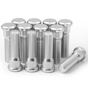 lot 22811 image: LUJIANI 12 Pack M12x1.5 Wheel Studs, 1.94 Overall Length, 0.55 Spline, 0.75 Head, 10.9 Grade Steel Tire Stud, 12mm x 1.5 Serrated High Strength Precision Thread Wheel Lug Bolts Replacement Kit
