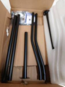 lot 22828 image: Height Adjustable Speaker Stand Pair Extend 33 to 42 with Wall Mount for Samsung, Vizio, Nakamichi, LG, Roku Rear Speakers and More Surround Sound Speaker Stands Up to 5Lbs with Key Hole&Thread Hole - Retail $43