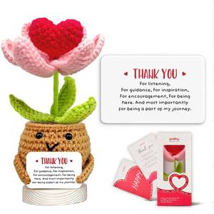 lot 22837 image: Gossby Handmade Positive Heart Flower Crochet - Thank You for Listening - Knitted Decor - Thank You, Appreciation, Positive Gift for Women, Teacher, Mom, Friend, Coworker - Christmas, Birthday Gift - Retail $15