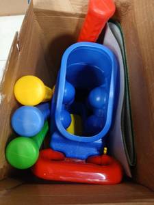 lot 22838 image: Letapapa Toddler Golf Set, Upgraded Kids Golf Clubs with Putting Mat, Toys for Boys 3 4 5 Years Old, Indoor Outdoor Sports Golf Toys with 4 Clubs, 8 Balls, 2 Practice Holes, Shoulder Strap, 20 PCS - Retail $22