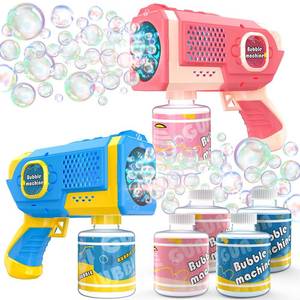 lot 22843 image: EagleStone 2 Pack Bubble Guns with 4 Bottles Solution, Automatic Bubble Machine Blaster for Kids & Adults Light Up Summer Toy for Outdoor, Birthday Gifts, Easter, Wedding Party Favor Bubble - Retail $16