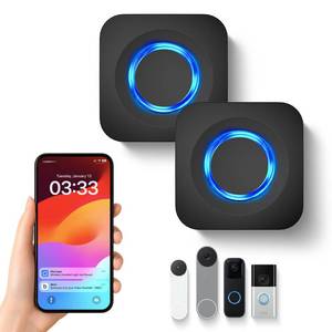 lot 22851 image: WIFI Wireless Doorbell Chime Compatible with Ring, Nest, Blink Video Doorbells, Smart Indoor Doorbell Receiver with LED Flash Alert for Home Security (2 Pack) - Retail $80