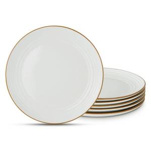 lot 22985 image: famiware Jupiter Dinner Plates Set of 5, 10.5 Inch Plate Sets, Microwave and Dishwasher Safe, Scratch Resistant, Kitchen Plates Perfect Serving Dishes, White - Retail $26