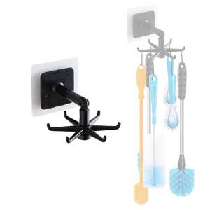 lot 22988 image: YeeBeny Water Bottle Brush Holder 360 Degrees Rotating Folding Hook Self-Adhesive 180 Degrees Vertical Flip Hook, Baby Bottle Brush Holder, Bottle Brush Holder (Black) - Retail $8