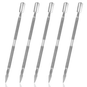 lot 30376 image: 5 PCS Cuticle Pusher Bulk Metal Cuticle Pusher Tool Professional Nail Cleaner Tool for Manicure Pedicure Salon Home Use - Retail $6