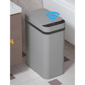 lot 32319 image: Yatmung 2.5 Gallon Motion Sensor Trash Can - Automatic Trash Can Touchless - Smart Trash Bin with Lid - Electric, Narrow, Plastic, Auto Open, Office, Bedroom, Bathroom - Small Garbage Can (Grey) - Retail $27