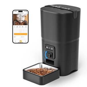 lot 32331 image: PAPIFEED Automatic Cat Feeder with Camera, 6L Cat Food Dispenser with App, 2.4G WiFi Timed Cat Feeder for Dry Food, 2-Way Audio, Smart Pet Feeder for Small Dog, 10 MealsDay, 12 PortionsMeal - Retail $47