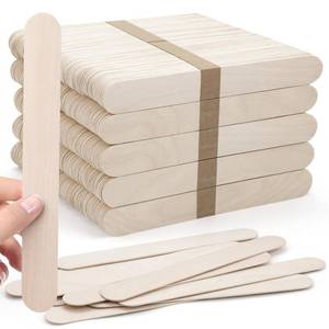 lot 32340 image: WISYOK 8 inch Popsicle Sticks, 500 Pcs Jumbo Wood Craft Sticks, Fan Handles, Large Popsicle Sticks for Crafts, Wedding Programs, Great for DIY Creative Designs - Retail $28