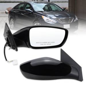 lot 32361 image: Lqito Right Passenger Side Mirror Compatible With 2011 2012 2013 2014 Hyundai Sonata With Manual Folding Power Glass Black Replace#876203Q000(3Pins) - Retail $45