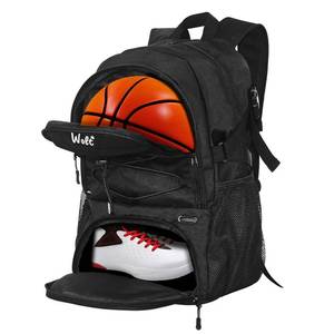 lot 32366 image: WOLT  Basketball Backpack Large Sports Bag with Separate Ball Holder & Shoes Compartment, Best for Basketball, Soccer, Volleyball, Swim, Gym, Travel(Black) - Retail $32