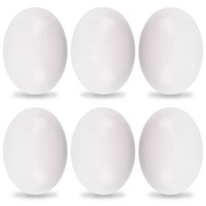 lot 33744 image: YunKo 6Pcs White Wooden Easter Eggs Fake Wooden Easter Eggs for Crafts Home Decor Great for DIY Decorations - Retail $6