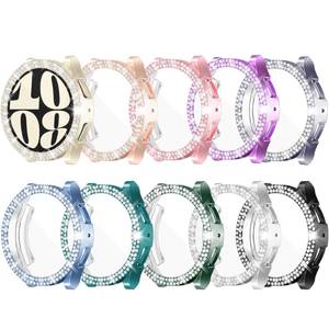 lot 33778 image: YUVIKE 7-Pack Bling Case Watch Screen Protector for Samsung Galaxy Watch6 40mm, Soft TPU Glitter Cover with 2 Rows Sparkly Rhinestones for Galaxy Smartwatch 6 40mm (SM-R930) - Retail $14
