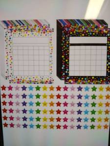 lot 33793 image: Yoklili 80 Confetti Incentive Chart For Classroom with 800 Star Stickers
