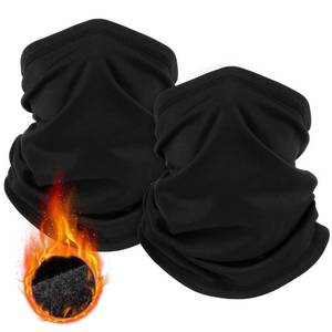 lot 33795 image: LUOLIIL VOE2 Pack Winter Neck Gaiter Warmer for Men & Women, Windproof Face Cover Soft Fleece Face Mask Scarf for Cold Weather Outdoor Sports Skiing Cycling Black and Pink - Retail $15