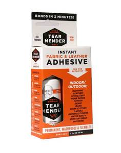 lot 33815 image: Tear Mender Instant Fabric and Leather Adhesive, 2 oz Bottle-Carded, TM-1, White - Retail $8