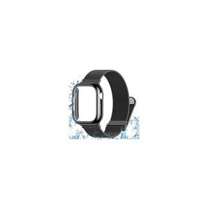 lot 33834 image: Vigamen Waterproof Metal Magnetic Bands with Case Compatible for Apple Watch Band 42mm,Breathable Stainless Steel Milanese Loop Women Men Replacement Strap for iWatch Series 10 11,Black - Retail $13