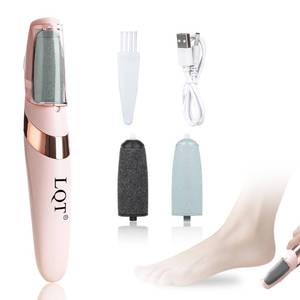 lot 33843 image: LQT Electric Foot File Rechargeable Callus Remover for Hard, Cracked Skin At-Home Pedicure Kit for Smooth Feet (Men & Women) (Pink) - Retail $10
