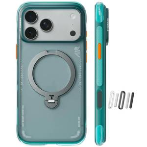 lot 33849 image: TORRAS Ostand Q3 Air for iPhone 17 Pro Max Case with 360 Magnetic Stand, Fit for MagSafe, Mil-Grade Drop Tested, Camera Control Button, Shockproof Phone Case for iPhone 17 Pro Max 6.9, Glacier Sprint - Retail $66