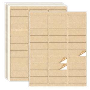 lot 33894 image: NATURALABEL 30 Sheets Printable Kraft Address Labels for Laser & Inkjet Printers, 1 x 2-58 - 30 per Page, Self-Adhesive Mailing Labels, Matte - Retail $7