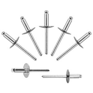 lot 33897 image: 100pcs All Stainless Steel Large Flange Blind Rivets, 316  12 Open End Stainless Steel Pop Rivet, 4.8  12 - Retail $20