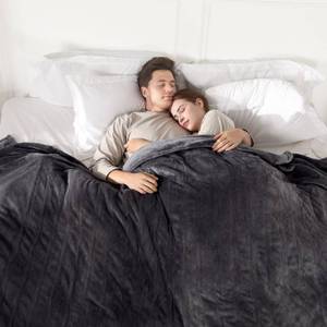 lot 62072 image: COZYTY Electric Blanket Queen Size, Super Soft Cozy Upgraded Flannel Heated Blanket Dual Control with 5 Heating Levels & 10 Hours Auto Off, Fast Heating & Overheat Protection, 84 x 90, Dark Gray - Retail $70