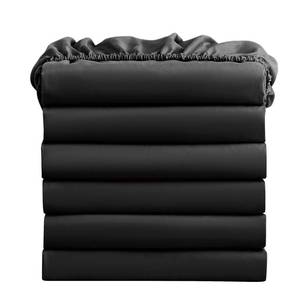 lot 62073 image: FreshCulture King Fitted Sheets, Bulk Pack of 6, Deep Pocket, Soft Microfiber Bottom Sheets for Home, Salons, Hotels, King Size Fitted Sheets Only (Black) - Retail $46