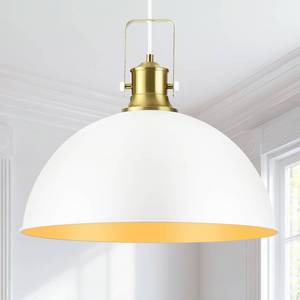 lot 62075 image: ElilyGiA 12 Inch White Farmhouse Pendant Lights for Kitchen Island Industrial Pendant Lighting Adjustable Height Vintage Dome Hanging Light Fixtures for Barn, Dining Room 2 Packs