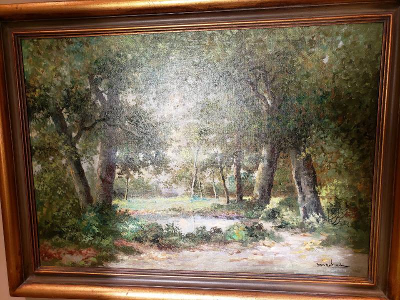 Landscape Original Oil Painting By Martenil Lake Estate