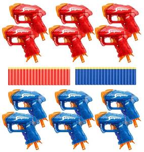 lot 22857 image: Pandahero 12 Small Gun Set for Nerf Party Supplies and Favors, for Boys Birthday Bulk Nerf War Party Pack Bundle, Equipped with 12 Mini Pistol Blaster and 40 Foam Darts - for Kids, Teens, Adults - Retail $37