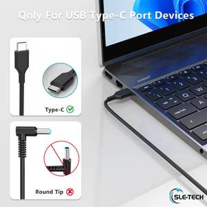 lot 22861 image: SLE-TECH 65W USB C Laptop Charger Compatible with Hp Chromebook 14 14A G5 11 11A G6 G7 G8 EE R13 X360 Laptops Series - Retail $16