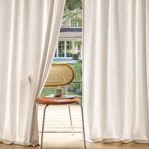lot 22866 image: MIULEE Non-See-Through Privacy Linen Curtains 2 Panels, Light Filtering Window Curtains Farn House Textured Back Tab Semi Sheer Drapes for Bedroom Living Room, 52 x 96 Inches Long, Cream - Retail $47