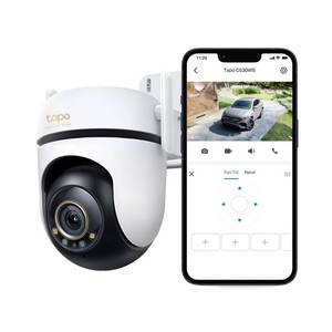 lot 22872 image: Tapo 3K 5MP Outdoor PanTilt Security Wi-Fi Camera 360° View, Free PersonVehicle Detection, Starlight Color Night Vision, IP66, Sound and Light Alarm, Works wAlexa and Google Home, VistaCam 360° - Retail $70