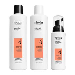 lot 22886 image: Nioxin Scalp  Hair Thickening System 4  For Colored or Damaged Hair with Progressed Thinning With Niacinamide and Biotin  Trial Size  1 Month Supply - Retail $38