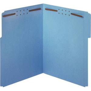 lot 22920 image: Pendaflex Fastener Folders, 2 Fasteners, Letter Size, Blue, 13 Cut Tabs in Left, Right, Center Positions, 50 per Box (22040GW) - Retail $23