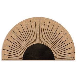 lot 22921 image: Mingnei Boho Sun Coco Coir Half Circle Door Mat for Home House Entrance, Abstract Minimalist Black Boho Sunshine Sunset Sunrise Floor Mats for Outdoor Outside Entryway 30x17 Welcome Mat - Retail $25