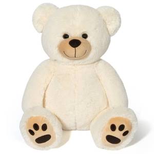 lot 22922 image: LotFancy Teddy Bear Stuffed Animals, 20 inch Soft Cuddly Cute Plushies, Plush Toys with Footprint Design, Stuffed Animals for Girls Kids Baby Toddlers, Baby Shower Easter Birthday Gift Decor, Beige - Retail $34