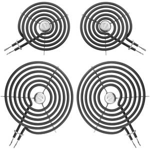 lot 22938 image: WB30M1 WB30M2 Electric Stove Burners Replacement Fit for G-E Stove Burner Replacement Kit-Fit for G-E Hot-point Stove Top Element Burner-2 WB30M1(6) & 2 WB30M2(8) Stove Burner Kit by AMI PARTS - Retail $33