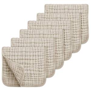 lot 23012 image: Looxii Muslin Burp Cloths 6 Pack - 20 x 10 - Ultra Soft & Absorbent, 6-Layer 100% Cotton for Spit Up & Drool- Gentle Neutral Burping Cloths, Baby Newborn Essentials Gifts for Boys Girls, Apricot - Retail $14